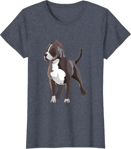 Vista 46 de American Bully Dog Holder Illustration for Dog Lovers T-Shirt Negro