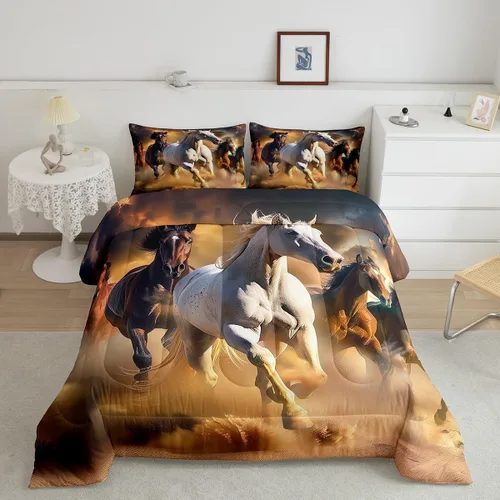 Vista 13 de Erosebridal Happy Camping - Edredón tamaño individual para niños, juego de ropa de cama de animales del bosque del bosque para bebés, niños y niñas