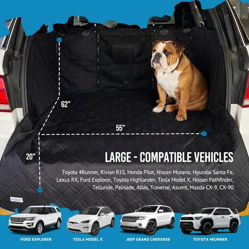 Vista 2 de Bulldogology Forro de Carga para SUV - Forro de Maletero para Mascotas de Servicio Pesado Cubierta de Carga - Cubierta de Carga Impermeable