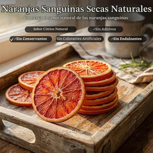 Vista 3 de Rebanadas de naranja sanguina deshidratada, rebanadas de naranja sanguina seca por cokcerez 3 oz (85 gr)