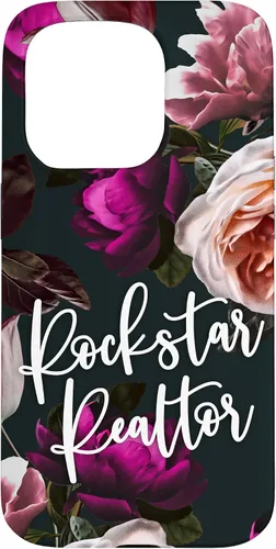 Vista 14 de iPhone 14 Plus Rockstar Realtor - Elegante estuche de regalo floral para agente inmobiliario