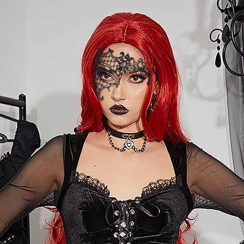 Vista 3 de Tgirls Máscara de encaje para mujer, máscara de encaje negro, máscara de ojos de Halloween