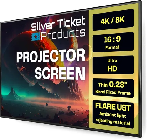 Vista 8 de Silver Ticket Products Serie S7 - Marco fijo de cine en casa de 6 piezas, marco fijo 4K/8K Ultra HD, HDTV, HDR y pantalla de proyección 3D activa