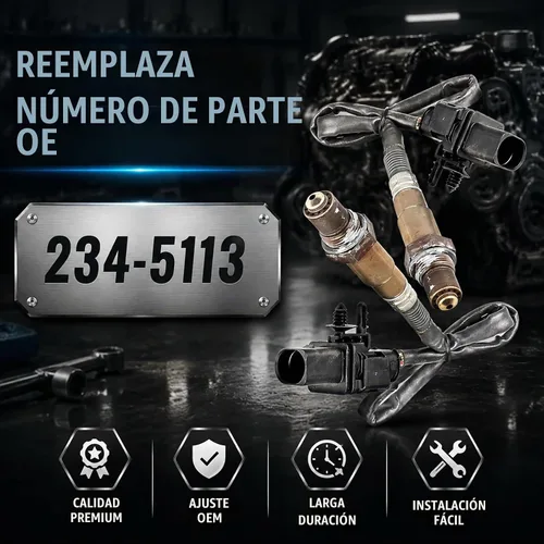 Vista 2 de 1 par de sensores de oxígeno hacia arriba izquierda derecha para Ford 2014-2009 Van 4.6l