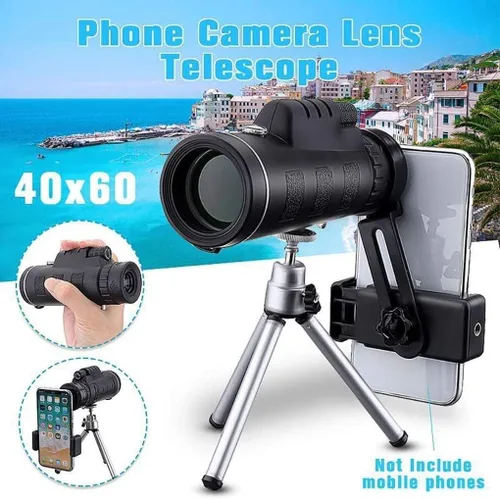 Vista 2 de Monocular Telescope, High Powered Monocular Telescope 12x50 BAK4 Prism Coating Smartphone Tripod Mount Adapter Perfect Bird Watching Hiking Concerts
