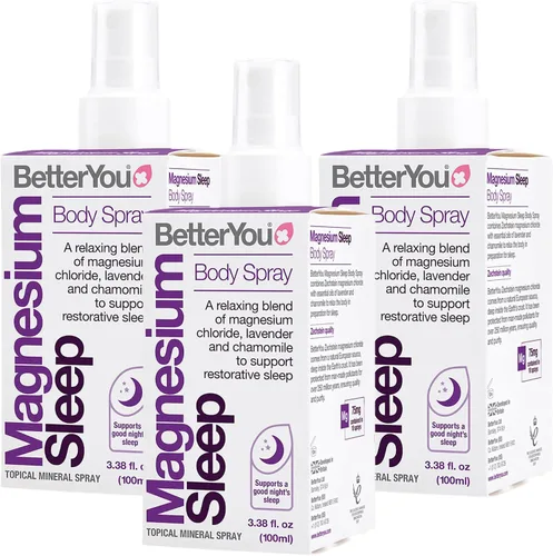 Vista 10 de BetterYou Spray corporal muscular de magnesio, relajante tópico de magnesio y aceite esencial, lavanda y manzanilla, promueve un mejor sueño, 3.38