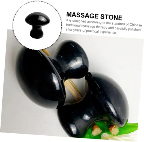 Vista 3 de ABOOFAN Herramienta de masaje de hongos de obsidiana Gua Sha Stone Masajeador Facial Face Stone Gua