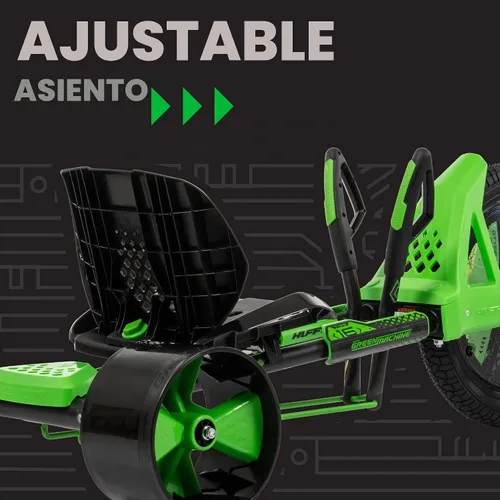Vista 6 de Huffy Green Machine - Triciclo de deriva de 16 pulgadas, diseño ergonómico elegante, asiento ajustable, marco de acero duradero, fácil de operar