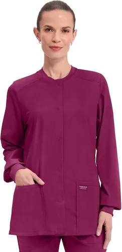 Vista 18 de Cherokee Workwear Profesionales Snap Front Warm-up Scrub Jacket Azul marino