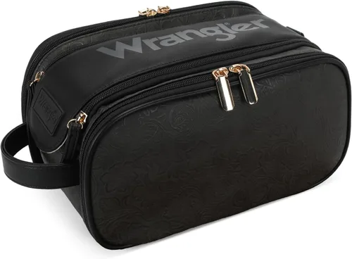 Vista 20 de Wrangler - Neceser de viaje grande para maquillaje, bolsa de cosméticos Vaca café