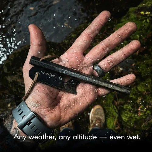 Vista 7 de überleben Hexå Ferro Rod Fire Starter Survival Tool – Up to 20,000 Strikes, 1/2" Thick Hexagon Fire Steel with Multi-Tool Striker & Lanyard