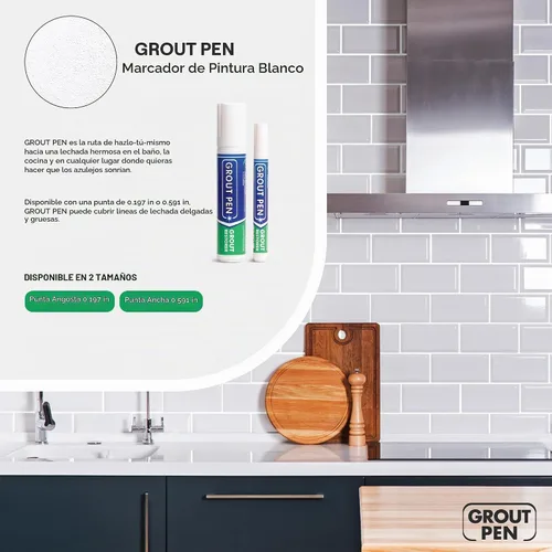 Vista 7 de Grout Pen - Marcador de pintura de lechada para azulejos blancos, punta estrecha de 0.197 pulgadas (0.2 fl oz), paquete de 3
