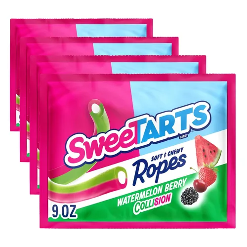 Vista 10 de SweeTarts Mini bastones de caramelo navideños, dulces navideños, rellenos de calcetines de Navidad para niños, caja de 4.8 onzas