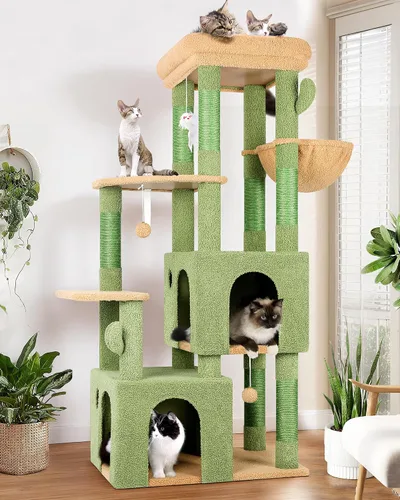 Vista 11 de Globlazer Torre de Gato para Gatos de Interior, Árboles de Gato de Alta Resistencia para Gatos Grandes Gatos Adultos Grandes Torre de Gato Maine