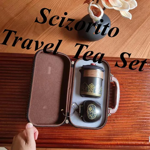 Vista 7 de Juego de té de viaje portátil de cerámica, el mejor regalo para la temporada de graduación, día de la madre, día del padre, Navidad, Halloween