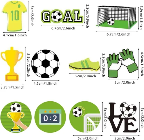 Vista 2 de 20 piezas de decoración para cupcakes de fútbol para decoración de tartas de la Copa del Mundo, postre y muffins, decoración para hombres, deportes