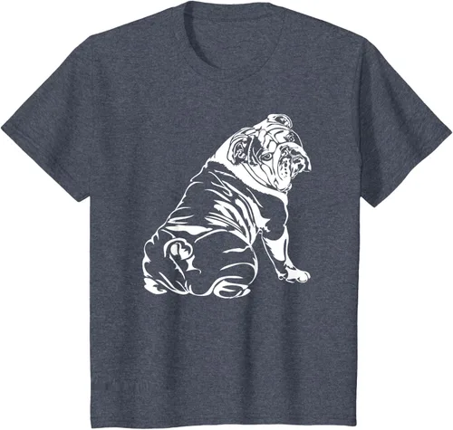 Vista 90 de Gracioso Bulldog Inglés playera perro Hund playera regalo, Azul (Heather blue)