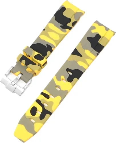 Vista 28 de Correa de camuflaje para Omega Moon Curvo Extremo Pulsera de goma de silicona Hombres Mujeres Sport Watch Band Accesorio 0.787 in