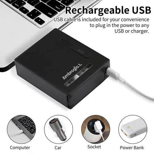 Vista 3 de Ambrogio.L Paquete completo de 20 cigarrillos regulares/caja con encendedor de arco USB recargable, sin llama, a prueba de viento, a prueba