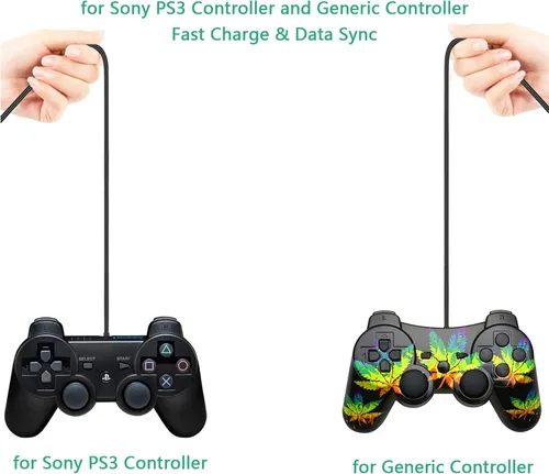 Vista 6 de DTOL PS3 Controller Charger Cable Ring Mini USB Data Charging Cord for PS Move PlayStation 3 Wireless Controller, TI84 Plus CE, Digital Camera 10ft