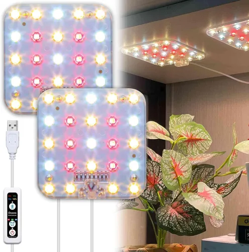 Vista 11 de Luz de cultivo para debajo del estante, temporizador automático, regulable, blanco perla, paquete de 1 Blanco (SP completo)