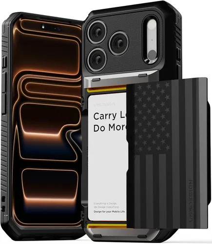 Vista 11 de VRS DESIGN Damda Glide Pro - Funda para iPhone 12 Pro Max, con [4 tarjetas] Premium Robusta [Semiautomática] Funda para tarjeta de crédito