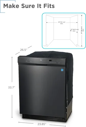 Vista 8 de BLACK+DECKER Lavavajillas empotrado de 24 pulgadas, capacidad para 12 cubiertos con tina de acero inoxidable, lavavajillas con 6 programas