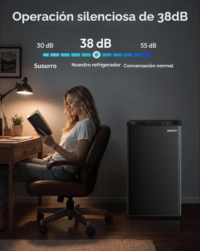 Vista 5 de EUHOMY Mini refrigerador con congelador, refrigerador compacto de 3.2 pies