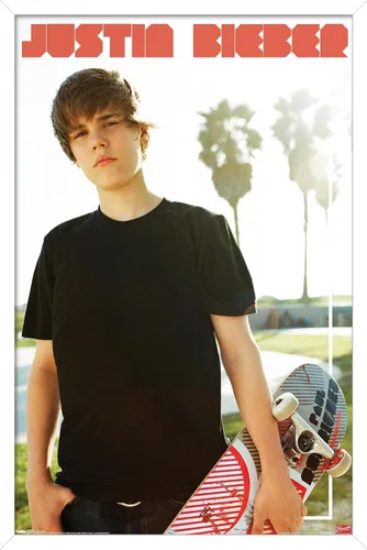 Vista 16 de Trends International Justin Bieber - Póster de pared de monopatín, 14.725 x 22.375 pulgadas, versión enmarcada de madera de granero