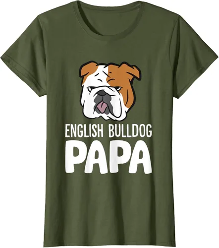 Vista 80 de Camiseta divertida de Bulldog Inglés para papá dueño de perro, Negro