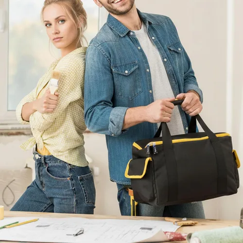 Vista 7 de DEWALT - Bolsa de herramientas para sierra circular DEWALT 20V MAX 6-1/2 pulgadas DCS391B/DCS565B con múltiples bolsillos para baterías, máscaras
