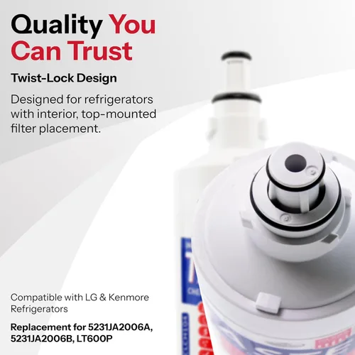 Vista 2 de ClearChoice CLCH104 LT600P - Filtro de agua para refrigerador LG 5231JA2006A, alternativa rentable al original de fábrica, elimina las impurezas