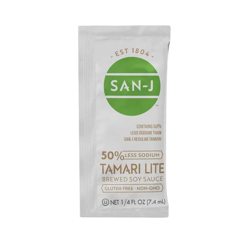 Vista 10 de San-J - Tamari sin soja - Salsa de soja alternativa especialmente elaborada - Paquetes individuales porcionados de 1/4 oz - Paquete de 200