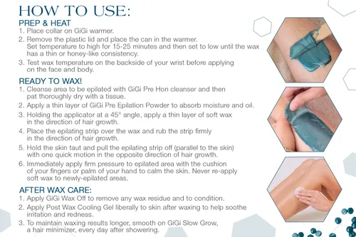 Vista 5 de GiGi - Perlas de cera dura para depilación Infused with Essential Oils, Soothing Formula for Gentle Facial & Delicate Area Waxing Stripless