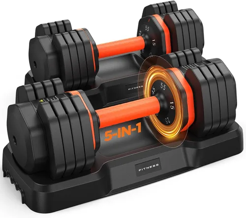 Vista 10 de 2026 FDB2 Updated Adjustable Dumbbell Set of 2, 5-in-1/10-in-1 Weights Dumbbell Set with Storage Box, 25lbs/55lbs Adjustable Weights with Anti-slip