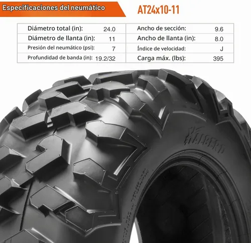 Vista 6 de HALBERD Neumáticos ATV 24x8-12 y 24x10-11,6PR todo terreno, juego de 4