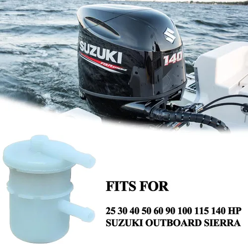 Vista 2 de Filtro de combustible compatible con 25 30 40 50 60 90 100 115 140 HP Suzuki fuera de borda Sierra reemplazar cuatro tiempos motor de motocicleta