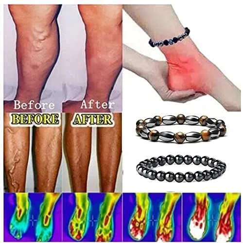 Vista 2 de INENIMARTJ Pulsera curativa para hombres y mujeres, pulseras de cuentas geométricas, pulseras de cuentas de obsidiana negra natural, regalos unisex