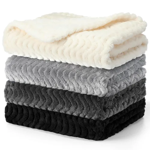 Vista 23 de Frienda Manta mullida para bebé, 4 piezas, manta mullida para niños y niñas, suave y cálida para bebés, recién nacidos, suministros de cama