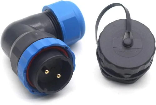 Vista 6 de SD28 2Pin ~ 26Pin con bridas codo conector de cable de aviación, conector de alimentación industrial IP67 (2 pines)