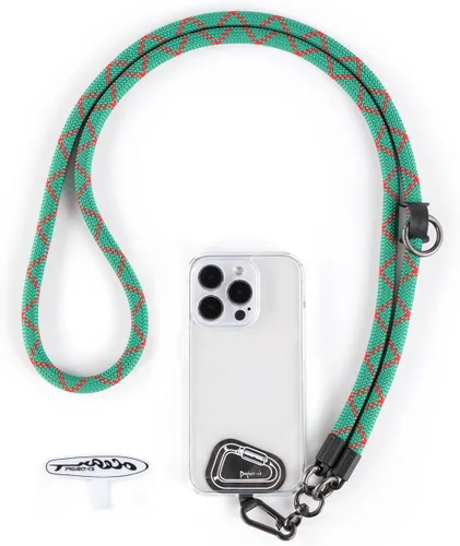 Vista 9 de Cordón para teléfono celular ×1, Pestaña de sujeción ×2, Correa de teléfono ajustable universal, Cruzada, Cordón para el cuello, Correa de cuerda