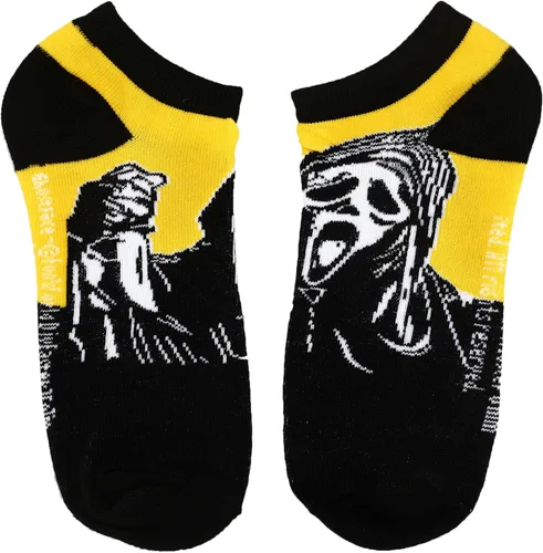 Vista 3 de Bioworld Scream Ghostface - Calcetines tobilleros para mujer (5 unidades), Multi colorido