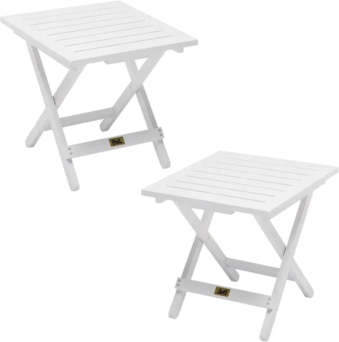 Vista 8 de DJL Mesa auxiliar plegable de madera para sillas Adirondack, mesa auxiliar pequeña para exteriores, mesa pequeña portátil para porche, patio, jardín