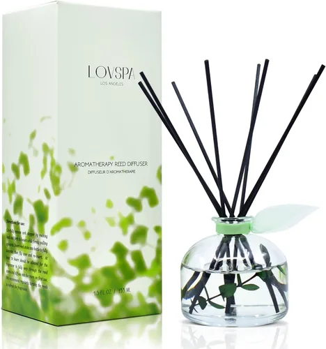 Vista 10 de Juego de difusor de varillas y varillas perfumadas de aloe y lino, lino limpio, flores blancas, cítricos y aloe húmedo, difusor de aroma fresco