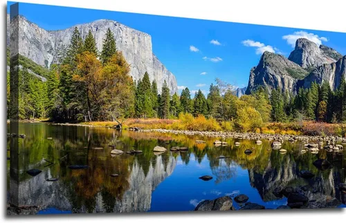 Vista 10 de yearainn Arte de Lienzo de Pared en Blanco y Negro Lago al Atardecer con Pájaros Voladores Cuadros para Decoración de Pared Paisaje Natural Pintura