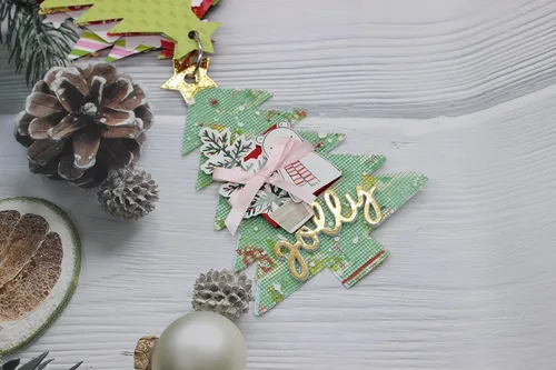 Vista 4 de KSCRAFT Mini álbum de árbol de Navidad troqueles de corte de metal plantillas para bricolaje álbum de recortes decorativo en relieve DIY tarjeta