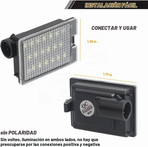 Vista 5 de Juego de 2 lámparas LED para matrícula compatibles con Dodge Durango 2014-2020, camioneta Pickup, luz blanca de 6000K