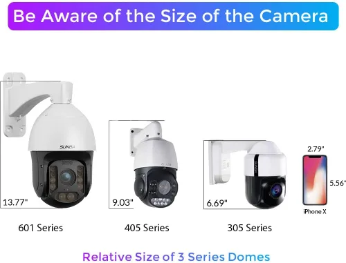 Vista 7 de SUNBA Cámara PTZ de alta velocidad 4K 8MP para exteriores, domo de seguridad IP PoE+, zoom óptico 20X, audio de 2 vías y ranura para tarjeta TF