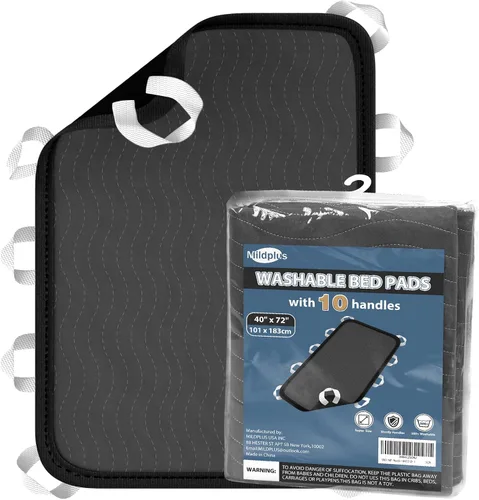 Vista 10 de Almohadillas de cama para incontinencia, lavables, de 4 capas, a prueba de fugas, para personas mayores, 34 x 36 pulgadas MILDPLUS Leakproof