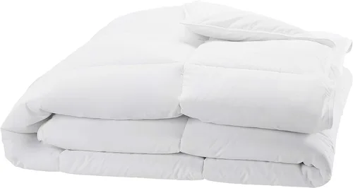 Vista 2 de Amazon Basics Edredón alternativo de plumón blanco e relleno de edredón con pestañas en las esquinas, lavable a máquina, tamaño individual